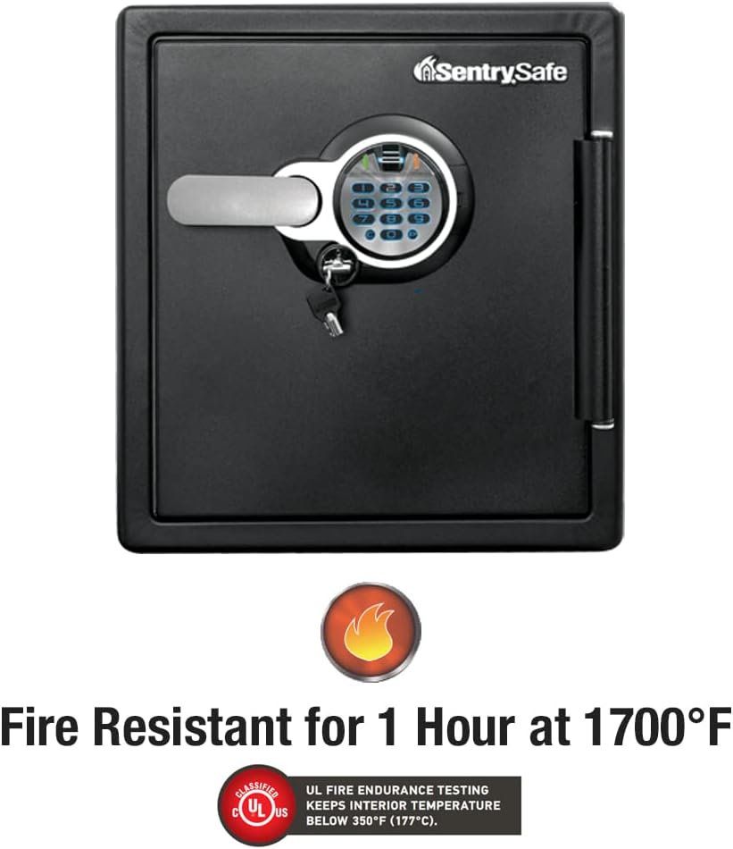 1.23 Cu Ft Waterproof And Fireproof Digital Safe Box - Alloy Steel