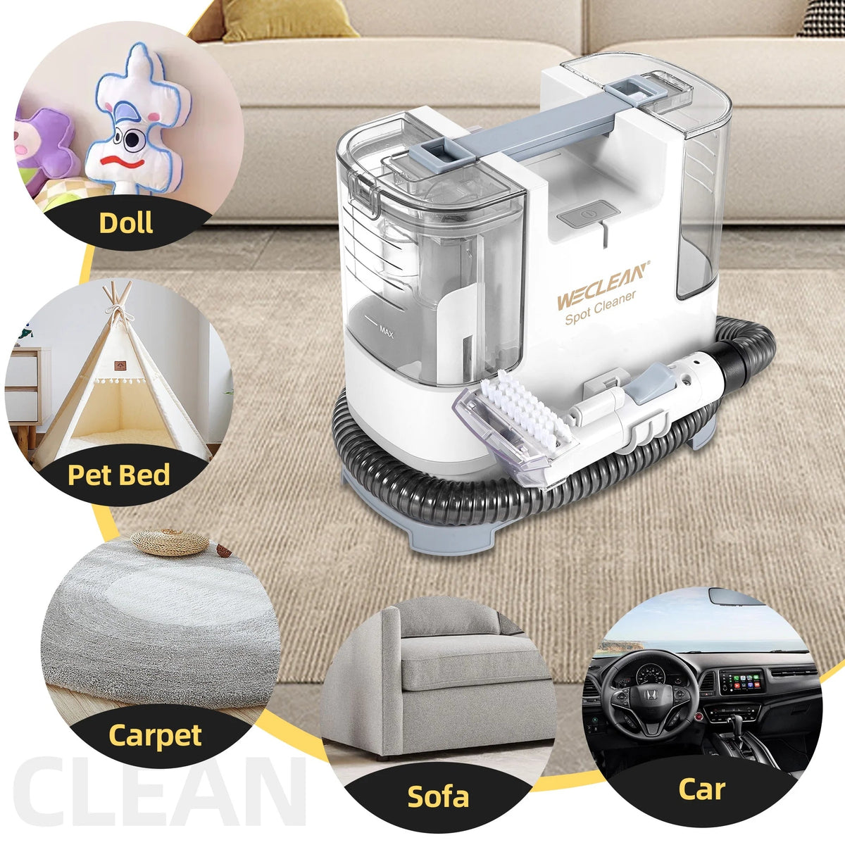 WECLEAN Portable Carpet And Upholstery Cleaner With 400W Motor - C1