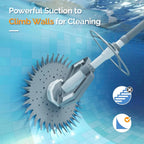 VINGLI Automatic Swimming Pool Vacuum Cleaner With 33FT Hoses, Navy Blue & White - Pool Cleaner 277