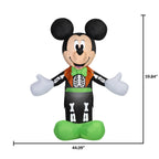 Airblown Halloween Yard Inflatables Light Mickey Mouse in Skeleton Tux Disney, 5 ft
