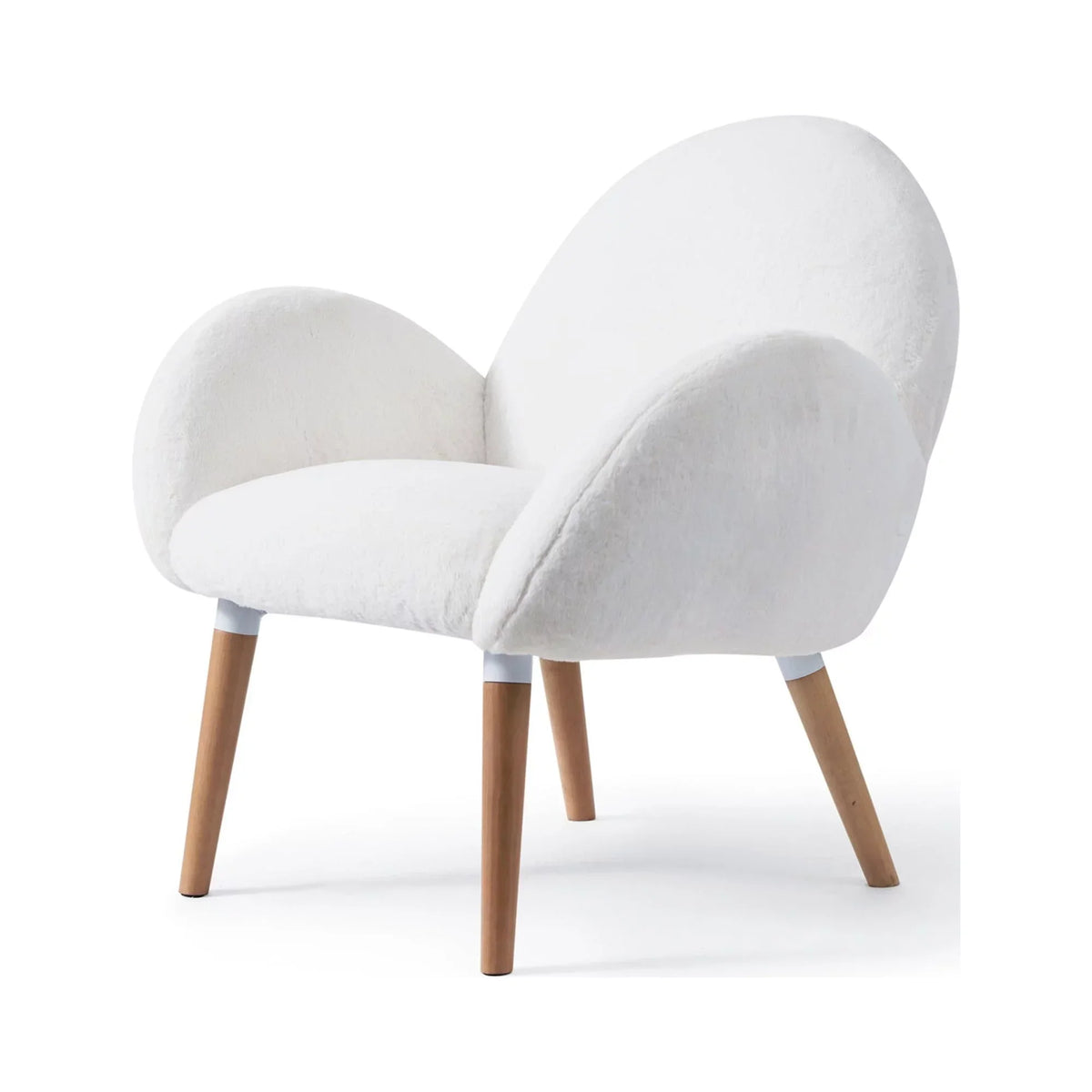 Beech Frame Upholstered Armchair With Polypropylene/Olefin Upholstery - White