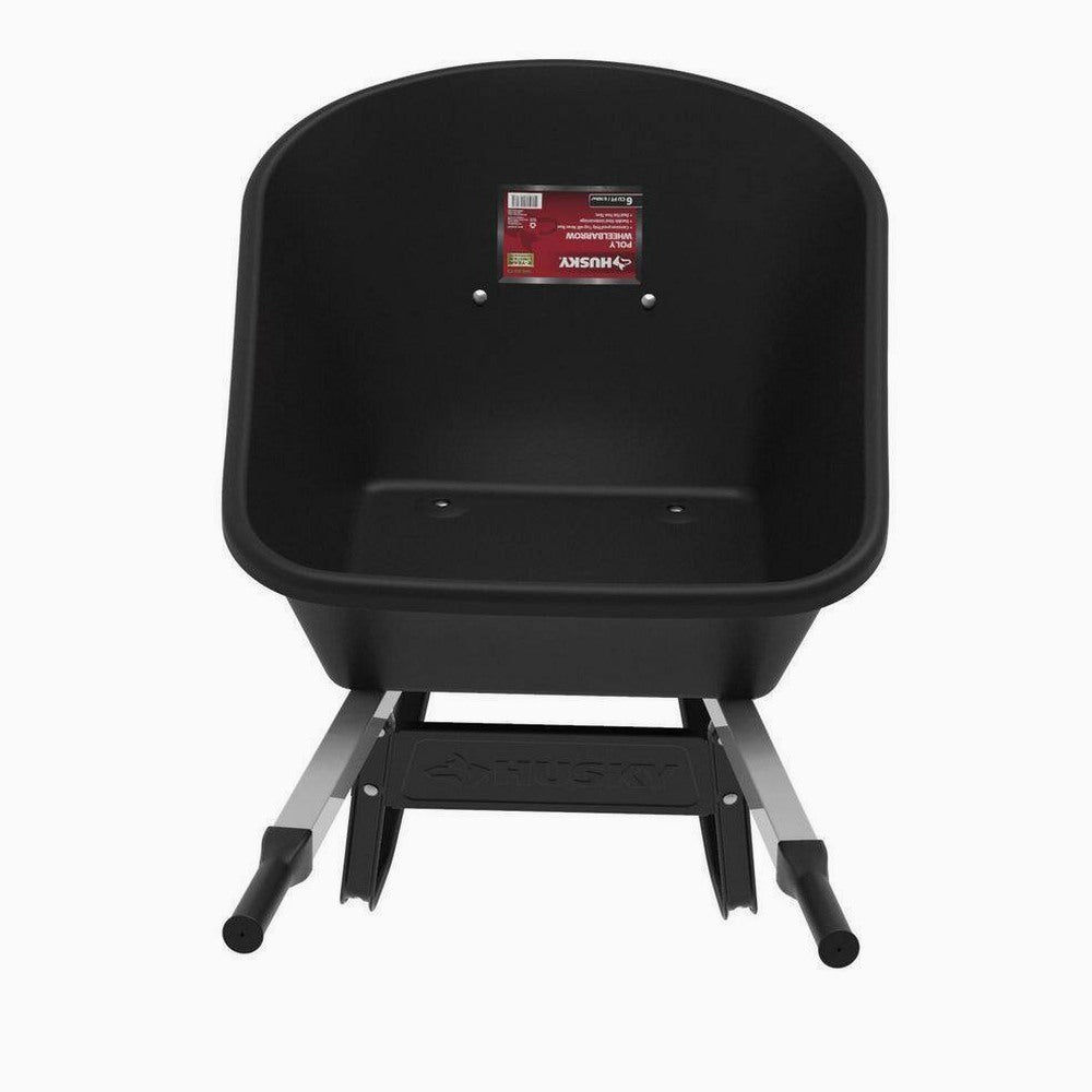 Husky Poly Dual Wheel Wheelbarrow 6 Cu. Ft. - Flat Free Tires