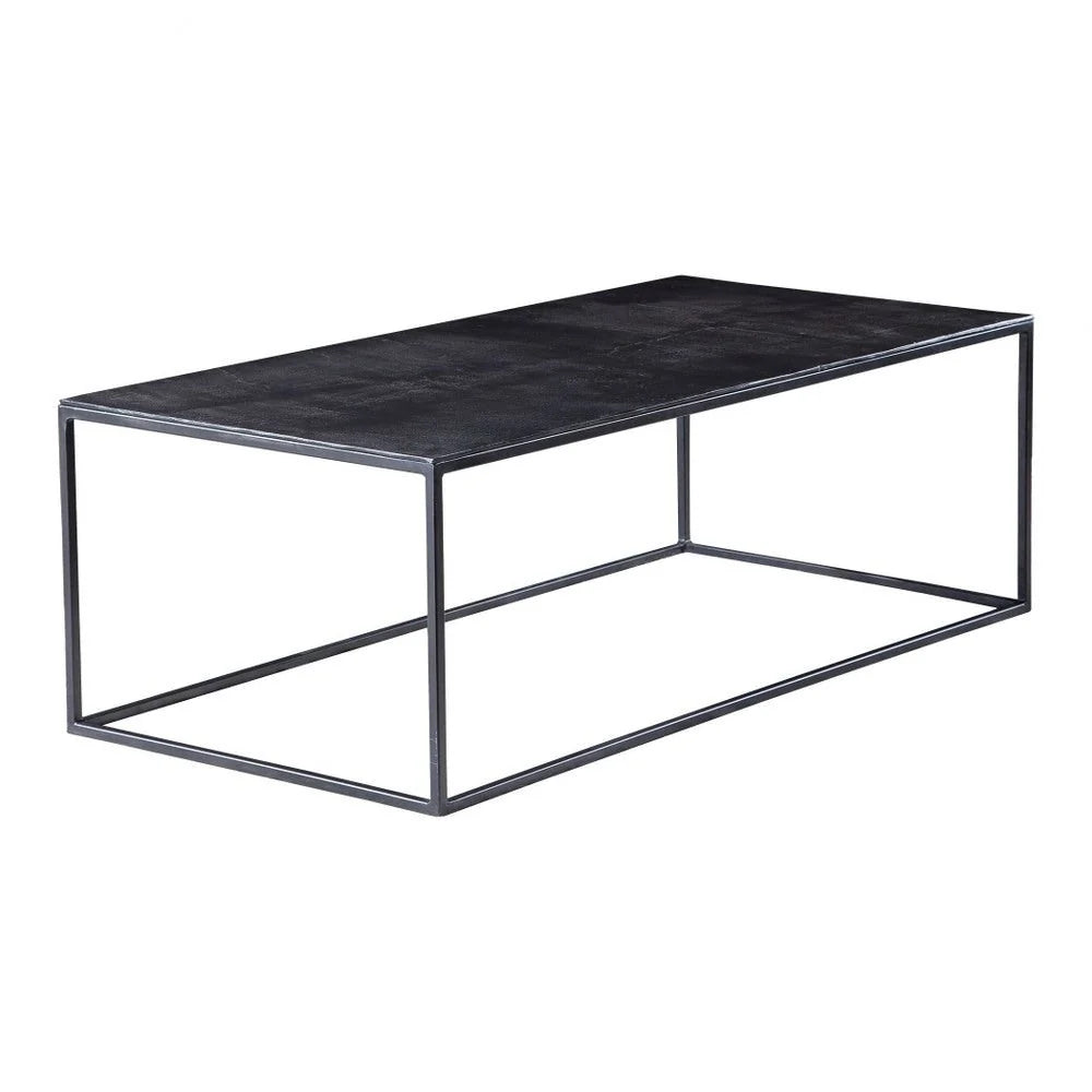 Bailey Street Home Industrial Coffee Table, 48 inch, Aged Black Iron/Plated Antique Bronze Finish - 208-Bel-3314816