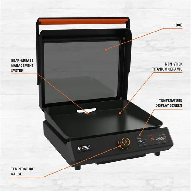 Blackstone E-Series 17-Inch Electric Tabletop Griddle With Hood - 238 Sq In