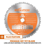 Evolution Dual Bevel Sliding Miter Saw With 10 in Multi-Material Cutting Blade - R255SMS-DB+