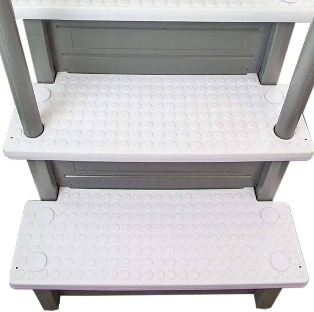 Aqua Select Anti-Slip In-Pool Steps, Gray, 28in W x 81in H, 300 lbs Capacity - For Above Ground Pools