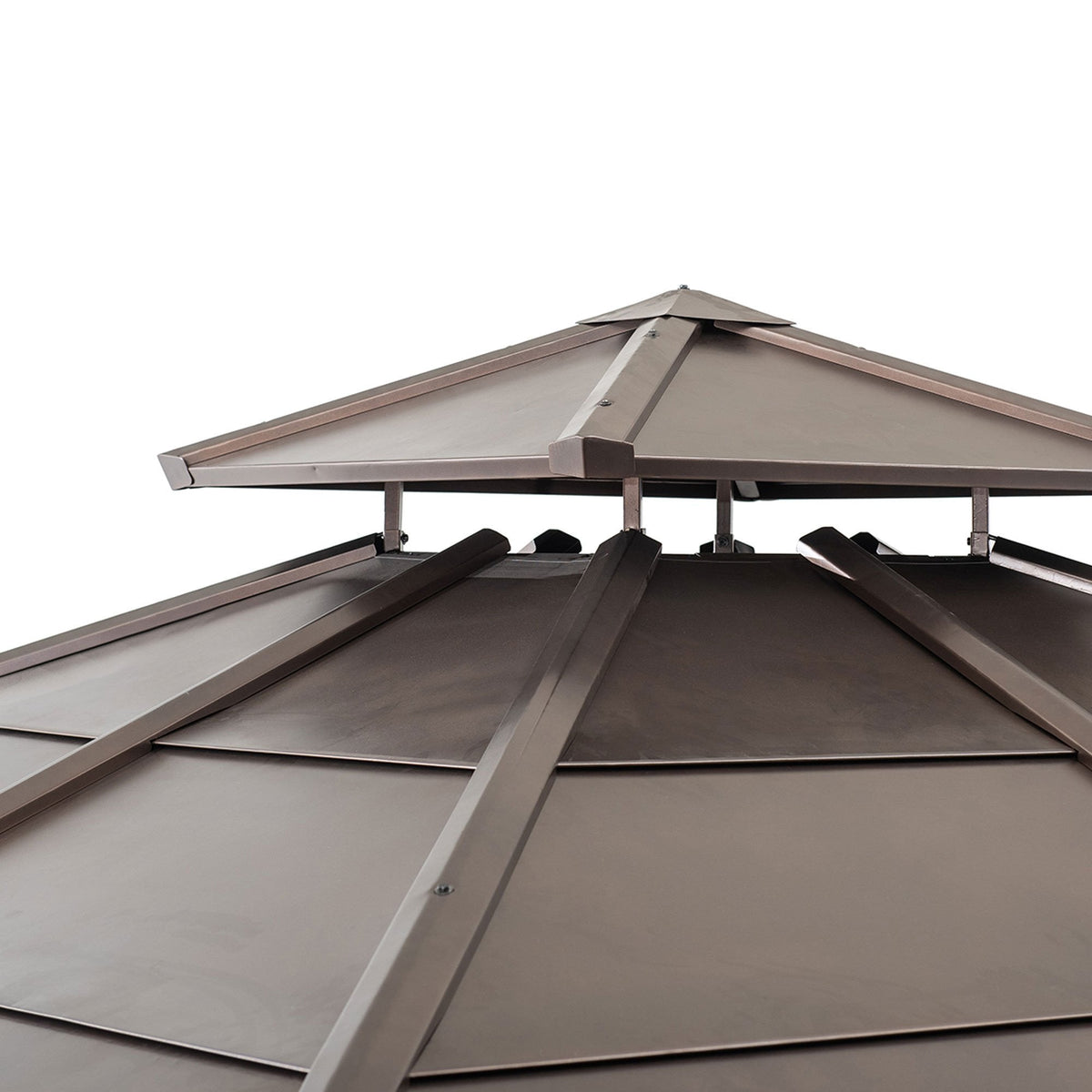 10 x 10 ft Cedar-Framed Gazebo With Steel 2-Tier Hip Roof Hardtop