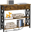 Console Table With Drawer And 3 Tier Storage Shelves