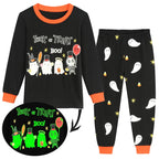 POPTEM Toddler Halloween Pajamas Glow in the Dark Long Sleeve 2-Piece Sleepwear 4T