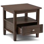 Solid Wood Rectangle End Table With Drawer And Shelf, 18.1in D x 20in W x 19.5in H - Norfolk