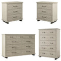 Farmhouse Style 4-Piece Bedroom Set With Dresser, Chest And 2 Nightstands - Farmhouse 4