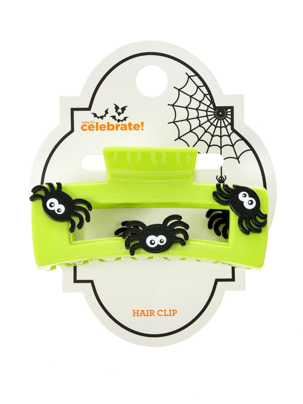 Way to Celebrate Halloween Women's Square Spider Claw Clip, Multicolor, 1 Piece