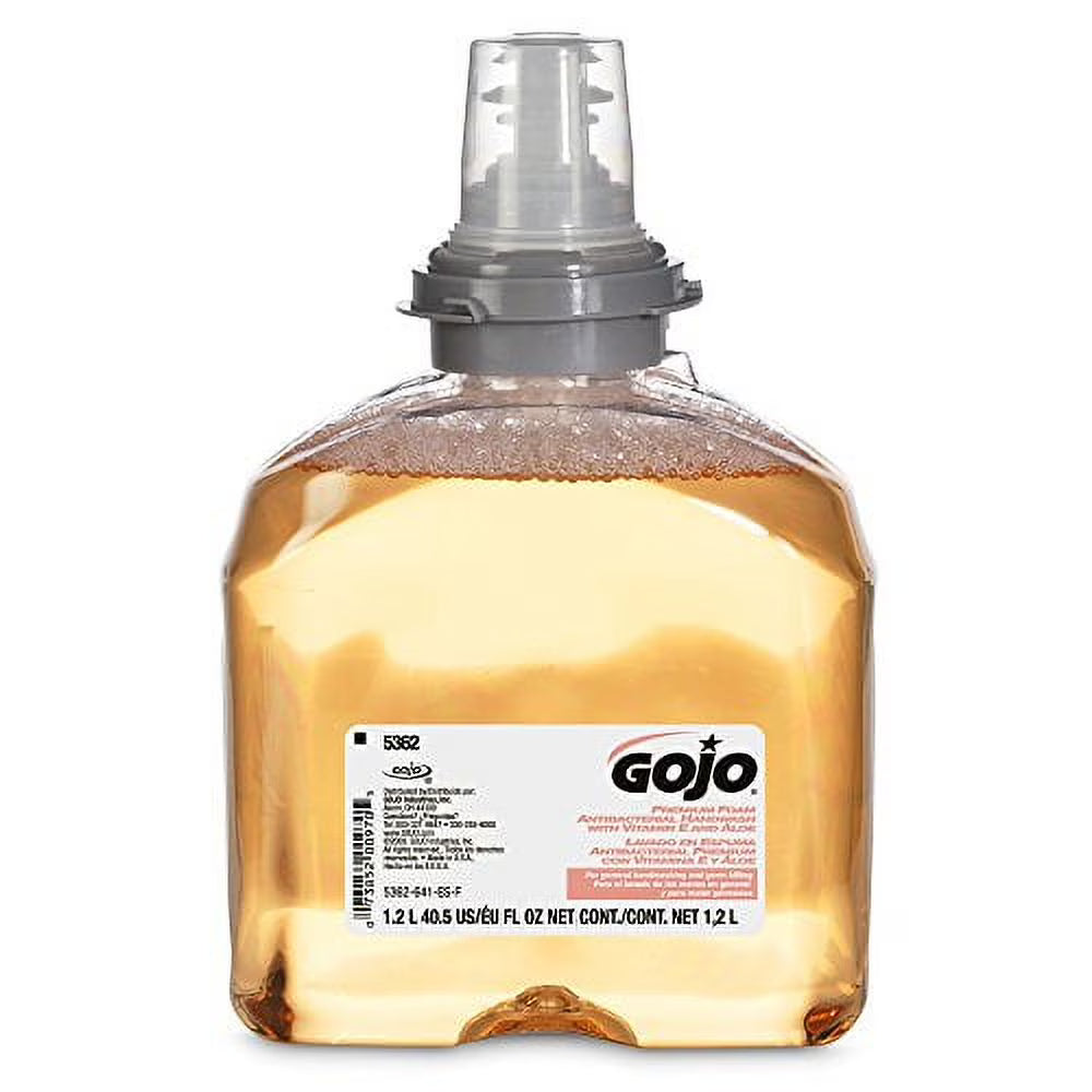 GOJO TFX Premium Foam Antibacterial Handwash Fresh Fruit Scent 1200 mL Refills, Pack Of 2 - 5362-02