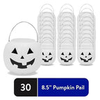 30-Count Jack-o'-Lantern Trick-or-Treat Pail, White, 8", Halloween by Way To Celebrate