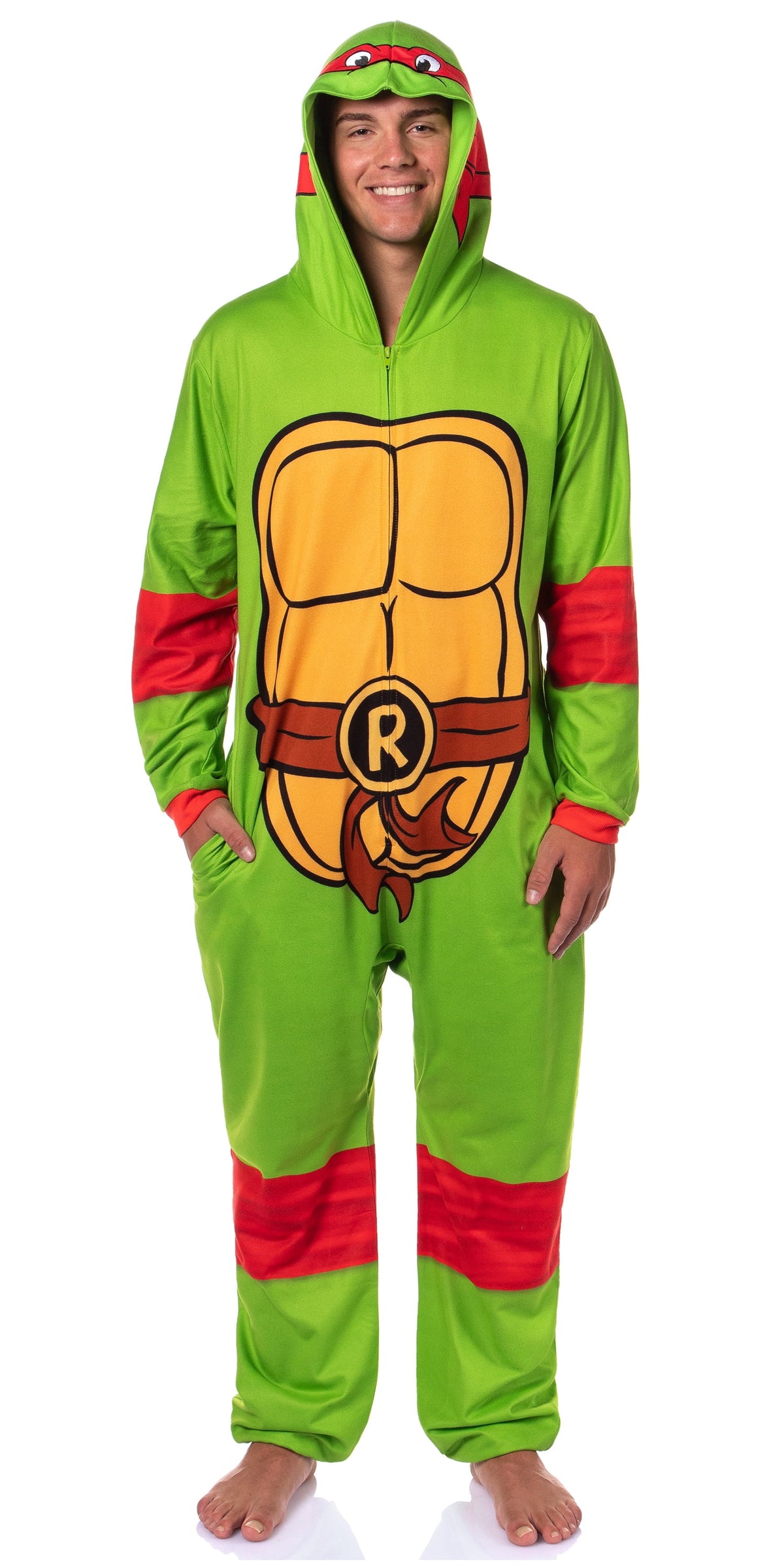 Teenage Mutant Ninja Turtles Mens' Adult Hooded Union Suit TMNT Character 1PC Costume Sleep Pajama Lounge