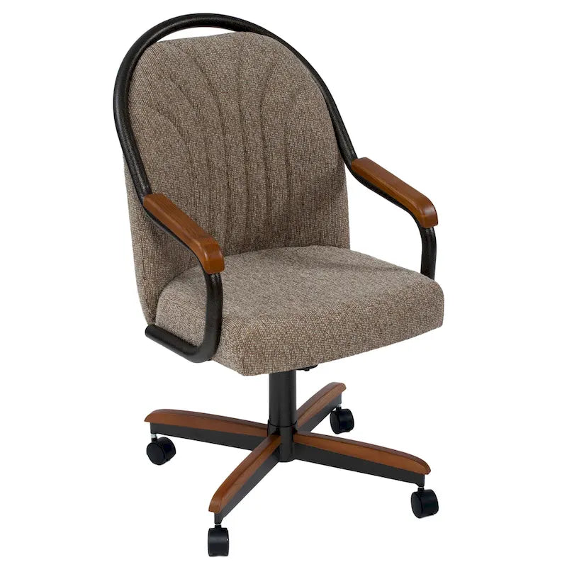 Casual Dining Cushion Swivel-and-Tilt Rolling Caster Chair, 38 Inches H x 24 Inches W x 22 Inches D