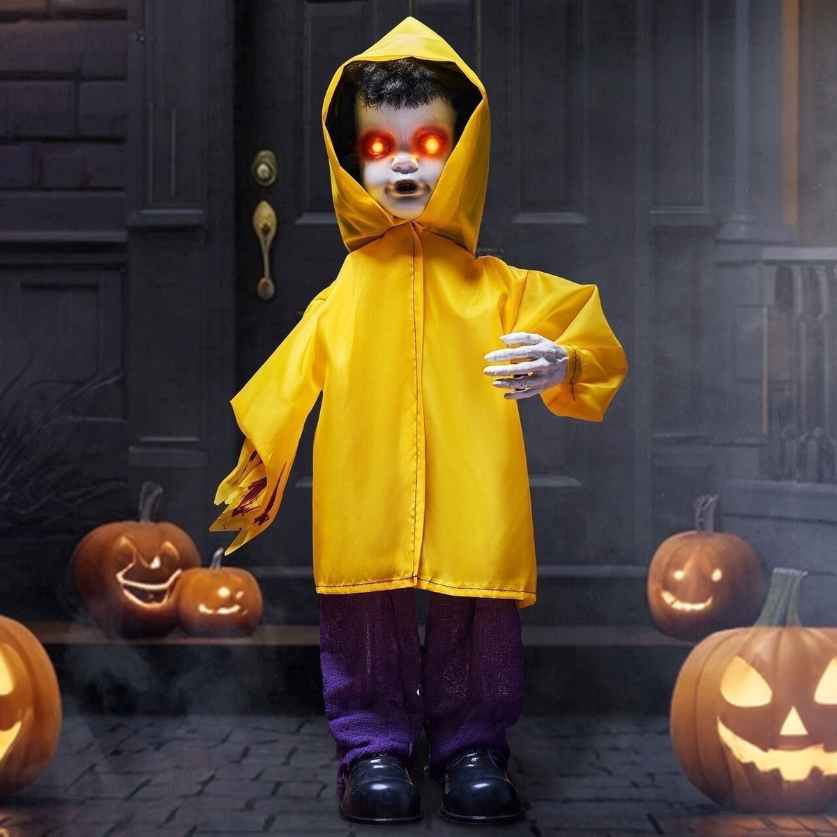Joyfy Halloween Decorations Outdoor, Sound Activated with LED Eyes & Sound & Motion, Decor for Yard Farm Garden Indoor Haunted House