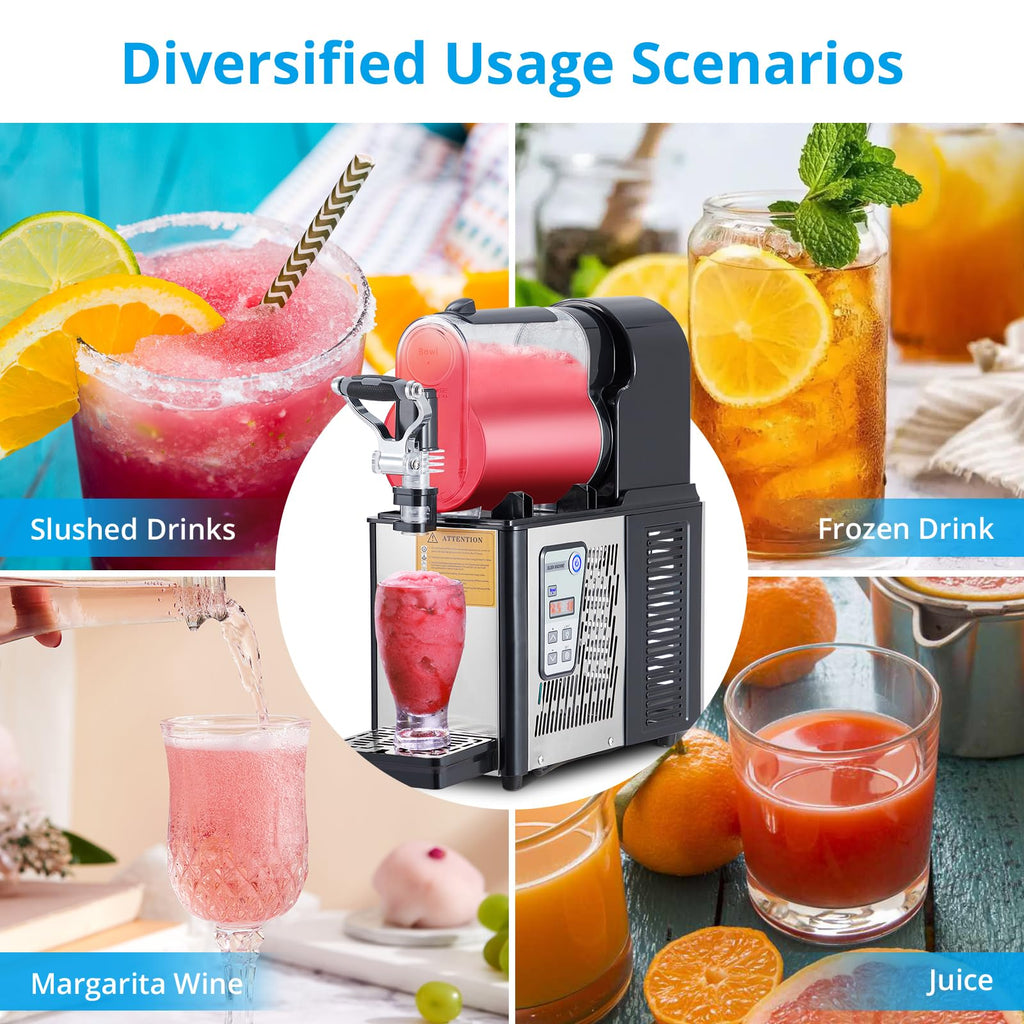 Commercial Slushie Machine 3L Stainless Steel Self-Cleaning Slushy Maker