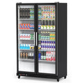 Commercial Glass Door Refrigerator With LED Lighting, 39 Cubic Feet, Double Swing Doors, Black - G2R2rMF5YckUZx1BD5-tawsNc1