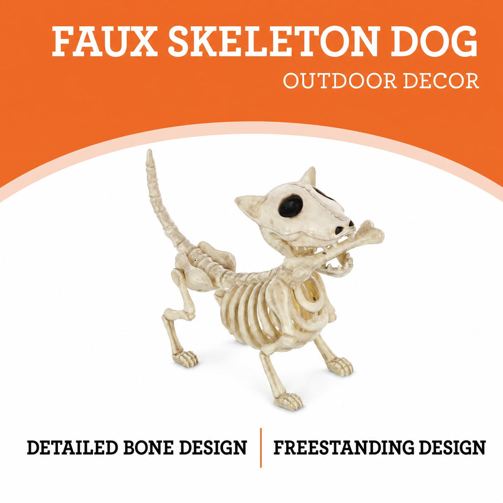 Faux Skeleton Dog Decoration, 9", Halloween by Way To Celebrate
