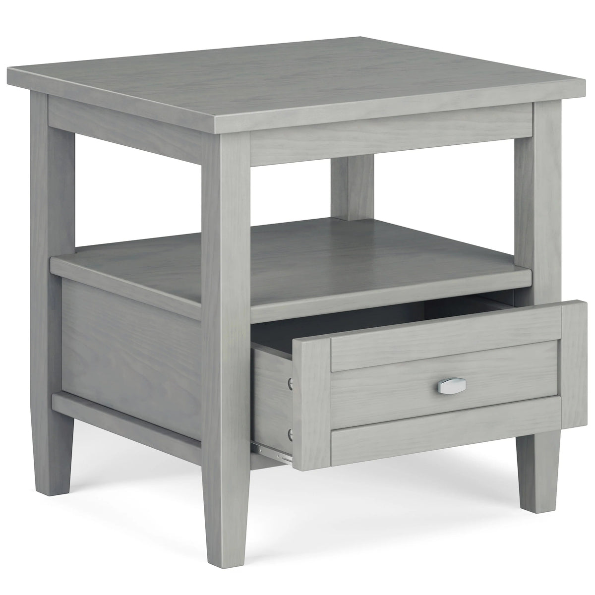 Solid Wood Rectangle End Table With Drawer And Shelf, 18.1in D x 20in W x 19.5in H - Norfolk
