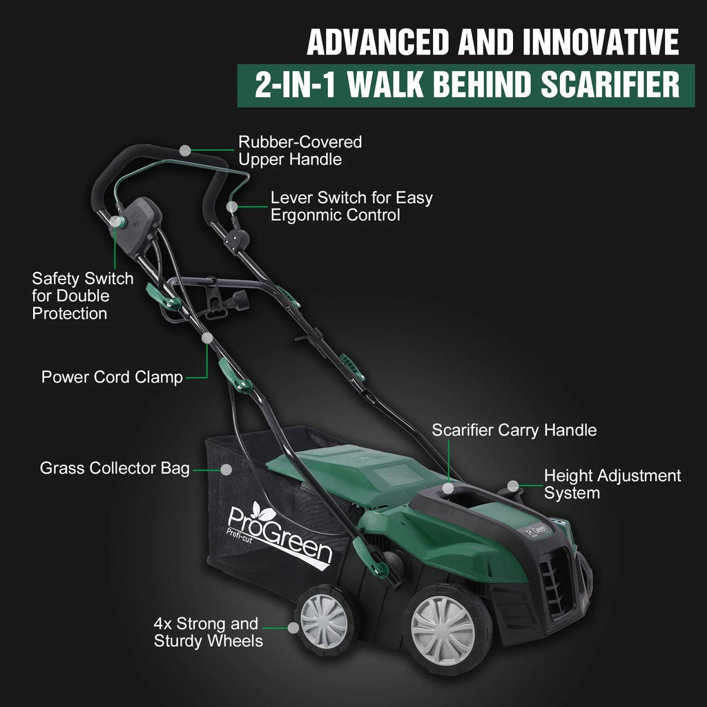 Seizeen 16-Inch Lawn Dethatcher And Scarifier - 15 Amp, 58 QT