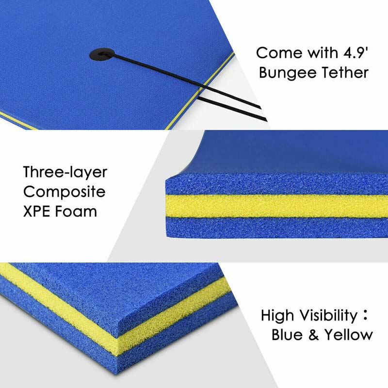 Floating Water Pad, 9 x 6 ft, 3-Layer XPE Foam