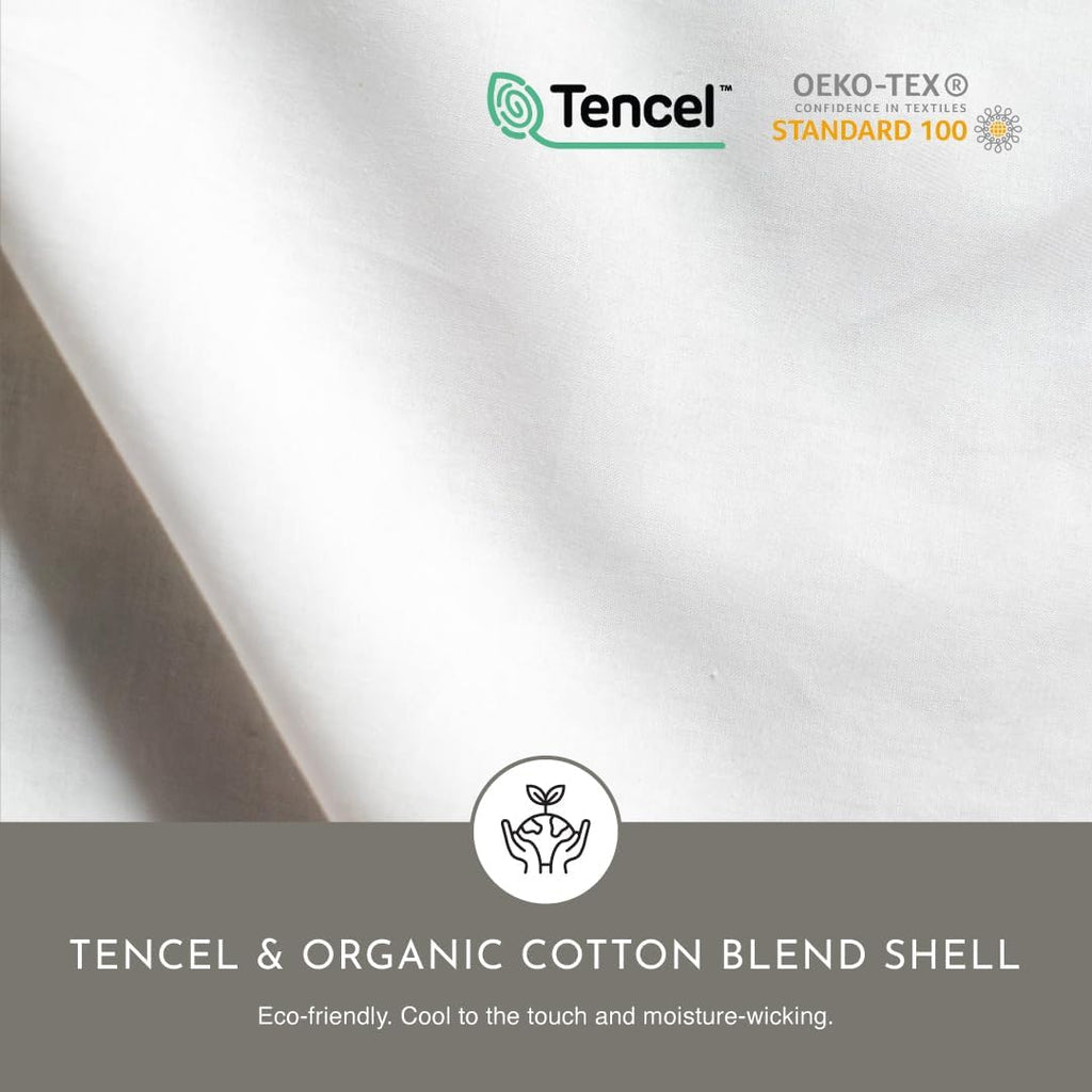 Highland Feather European White Duck Down Comforter, Full, Winter, 725 Fill Power - Tencel Organic Cotton Shell
