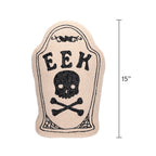 Eek Tombstone-Shaped Decorative Pillow, Black and Beige, 10" x 15", Halloween by Way To Celebrate