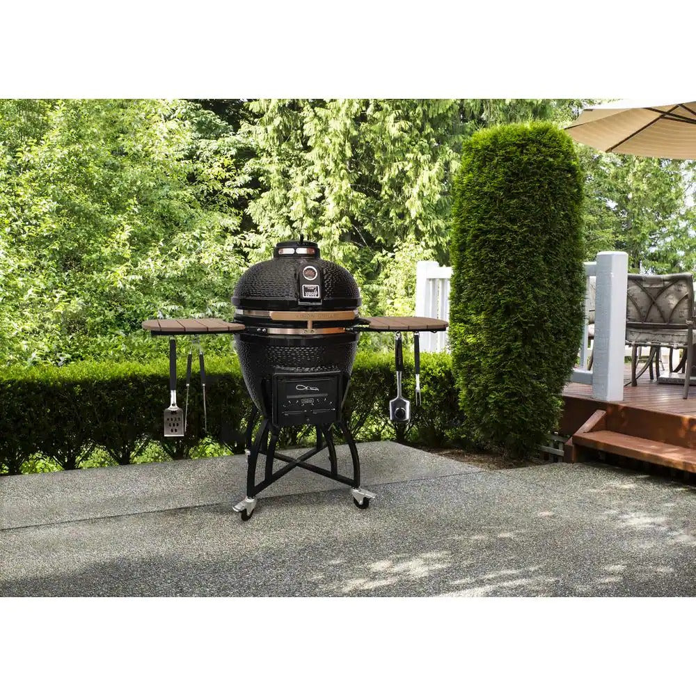 The Grills 22 in Kamado Pro Ceramic Charcoal Grill With Cover - Kamado Pro