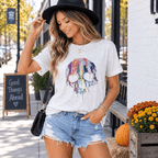 KimSoong Women Halloween Skeleton Graphic T-Shirts Crew Neck Short Sleeve Tees Tops
