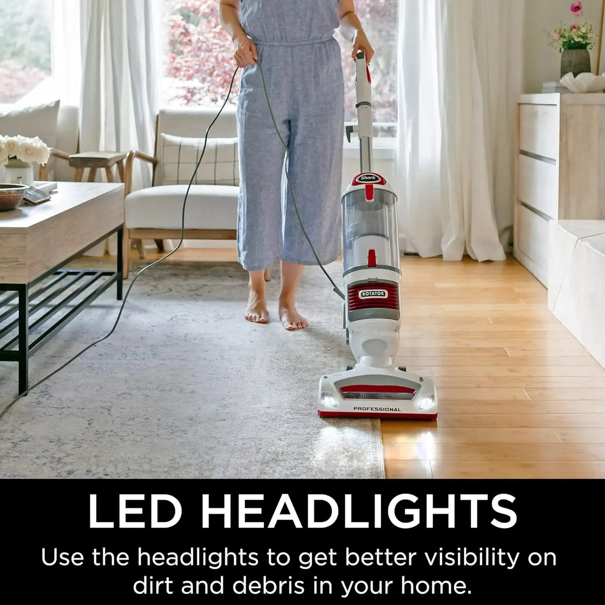 Shark Rotator Professional Lift-Away Upright Vacuum With HEPA Filter, White/Red - NV501