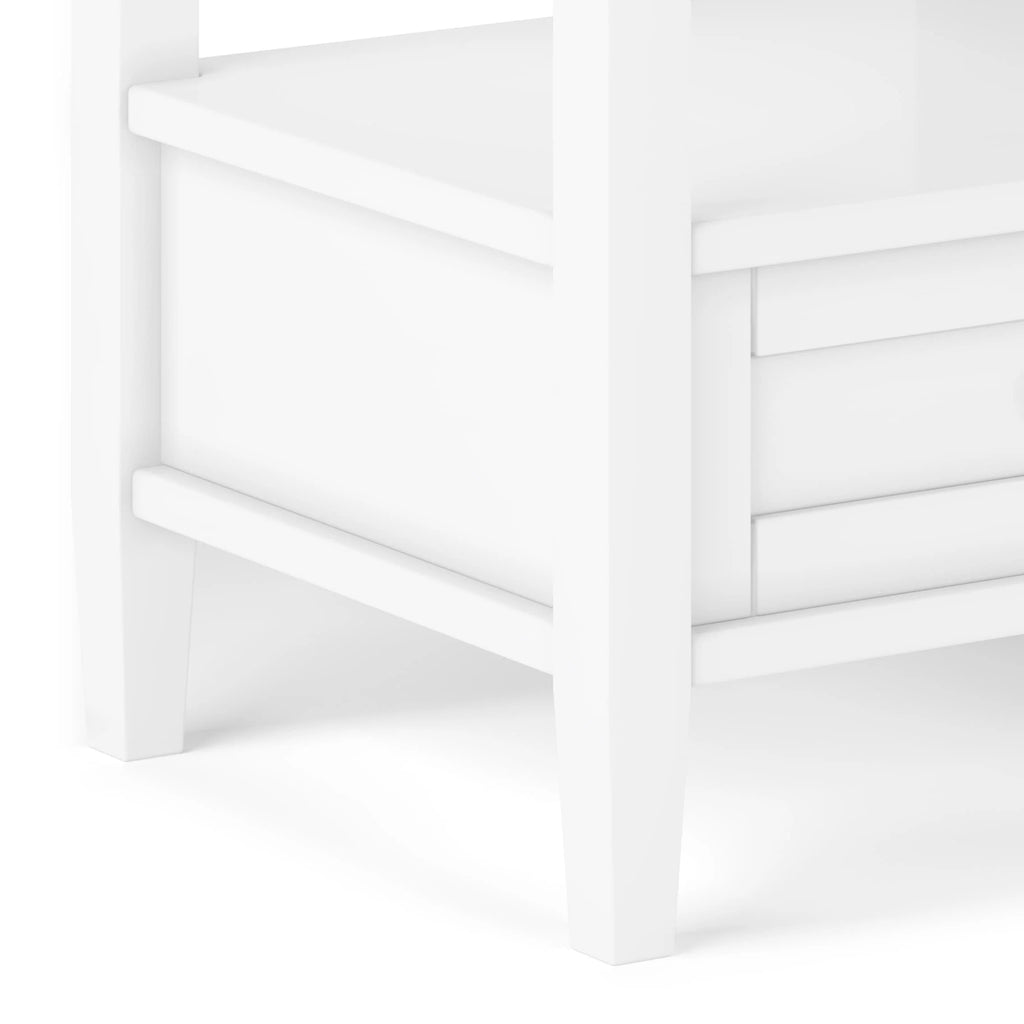 Solid Wood Rectangle End Table With Drawer And Shelf, 18.1in D x 20in W x 19.5in H - Norfolk