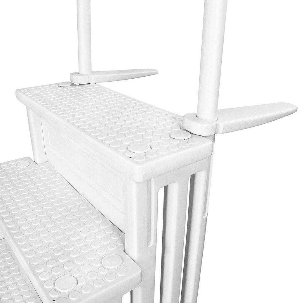 Aqua Select Anti-Slip In-Pool Steps, Gray, 28in W x 81in H, 300 lbs Capacity - For Above Ground Pools
