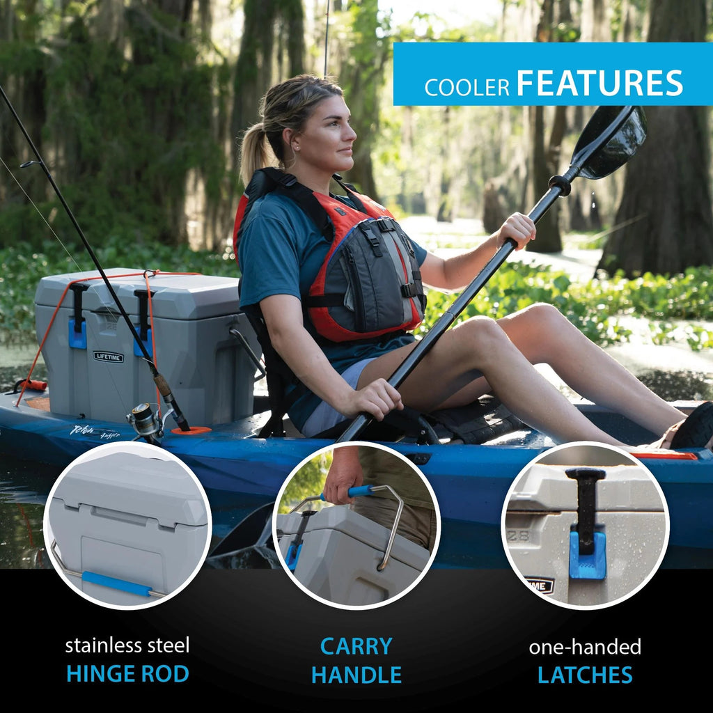 Lifetime Bear-Resistant High Performance Camping Cooler, 28 qt, 20 Can Capacity, Boulder Gray - 91289