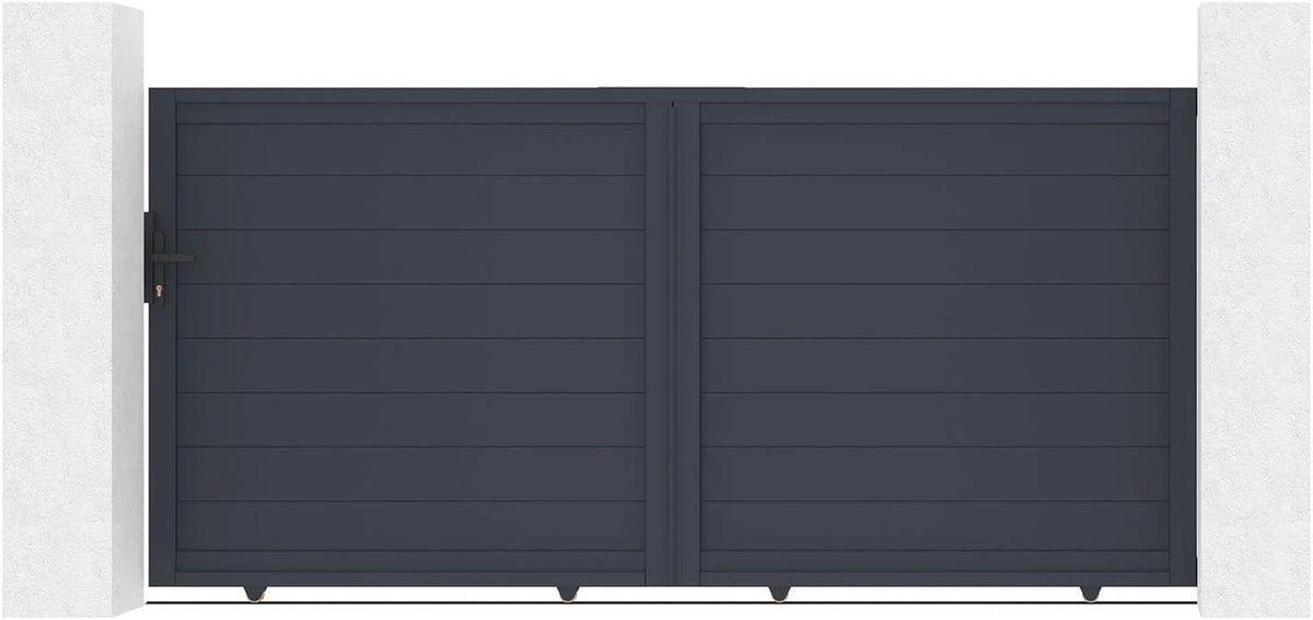 Casanoov Aluminum Swing Gate 392 cm x 161 cm Anthracite Gray RAL 7016 - KIT-000024