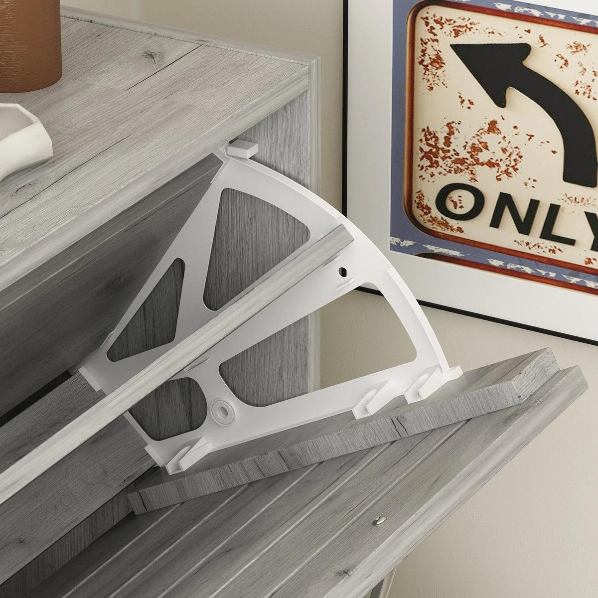 Modern Flip-Down Shoe Storage Cabinet