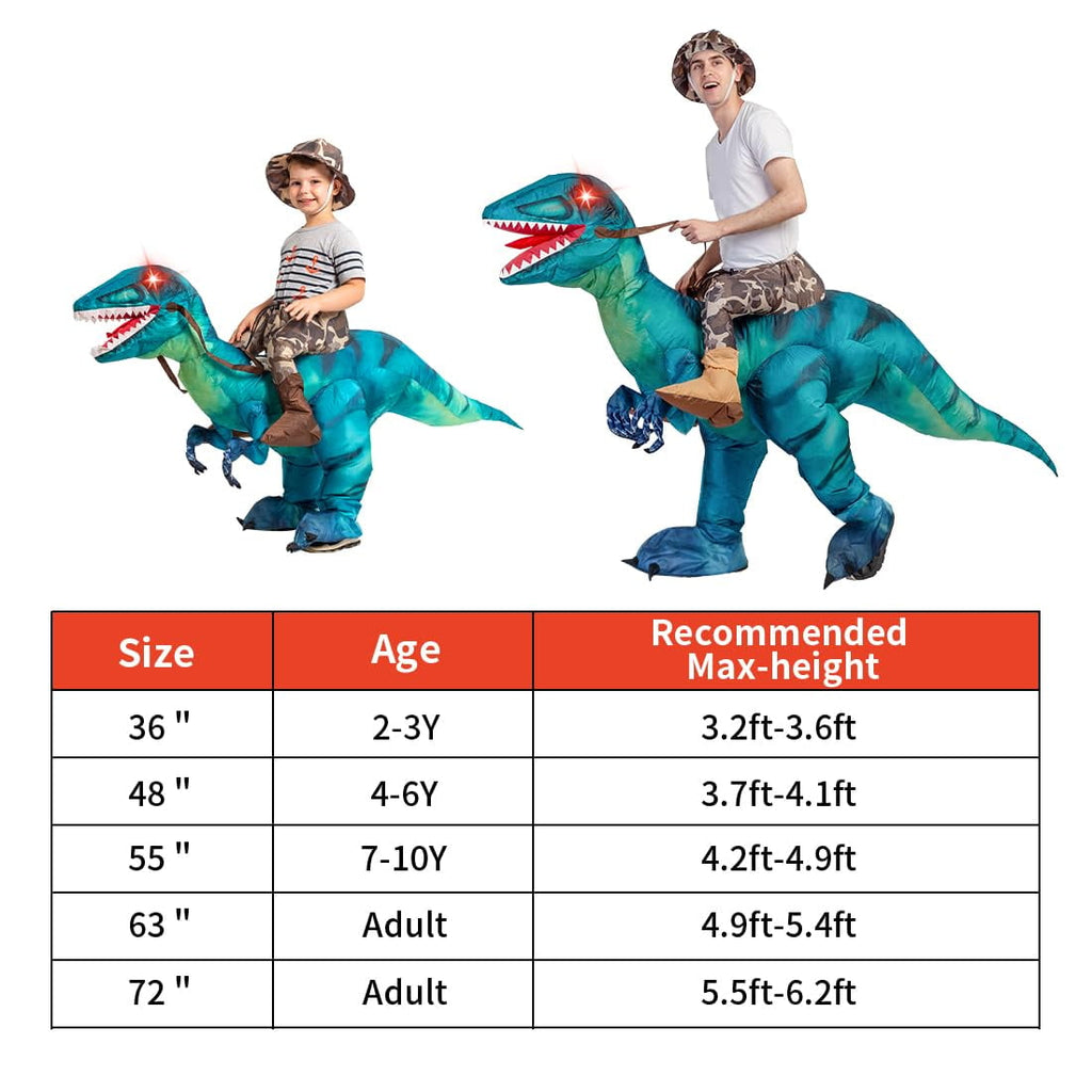GOOSH 55 inch Halloween Costume Inflatable Dinosaur Costume, Toddler Dinosaur Costume Blow Up Dinosaur Costume Kids Size, Funny Halloween Costumes for Boys Girls Halloween Cosplay