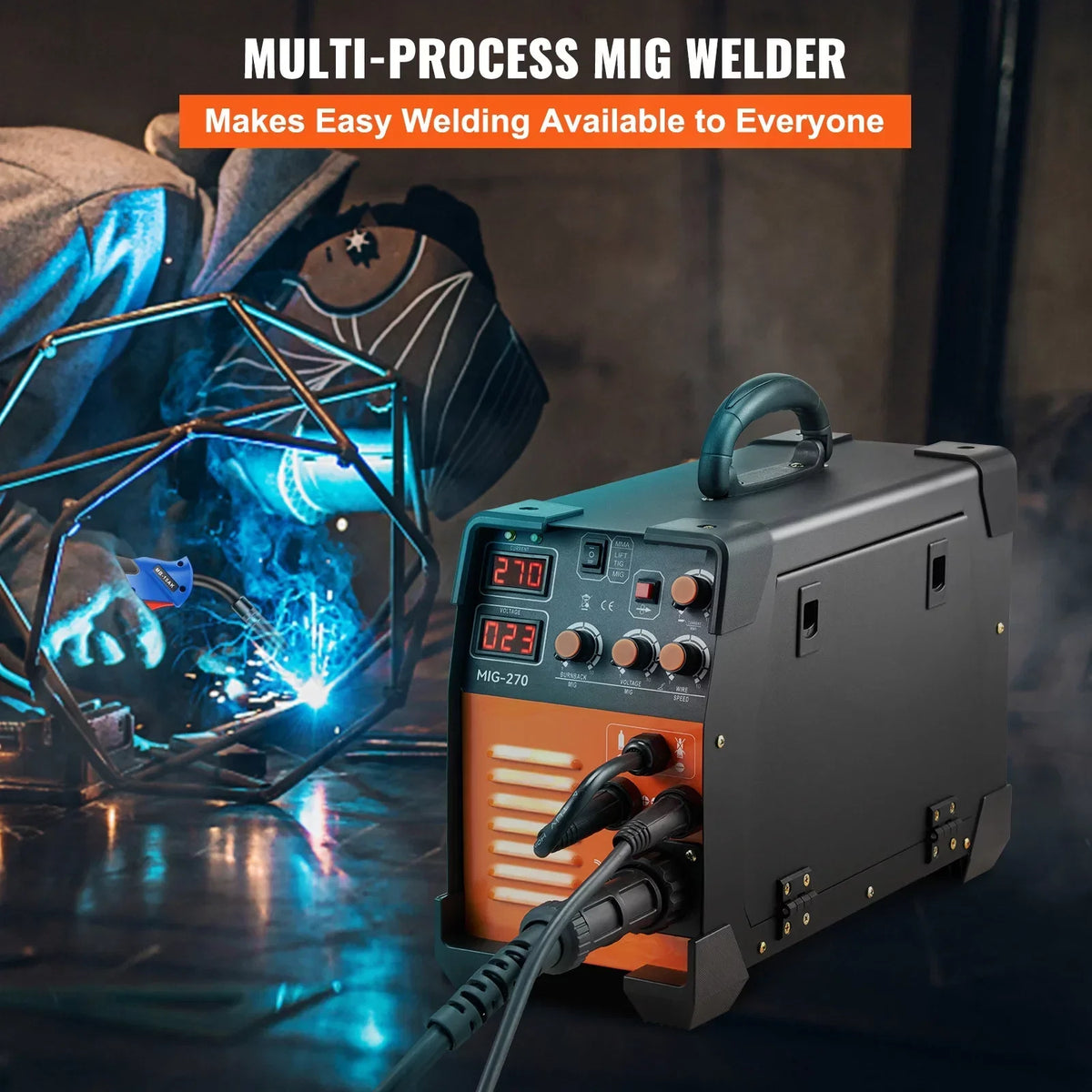 BENTISM 270A 110V Flux Core MIG/TIG/MMA 3-in-1 Welder - MIG-270