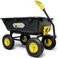 RIDALIYA Garden Dump Cart Utility Wagon, 600 lbs Or 1200 lbs Capacity, 6 Cu Ft Bed, 12.6-inch Pneumatic Tires, 180-Degree Pivot Steering