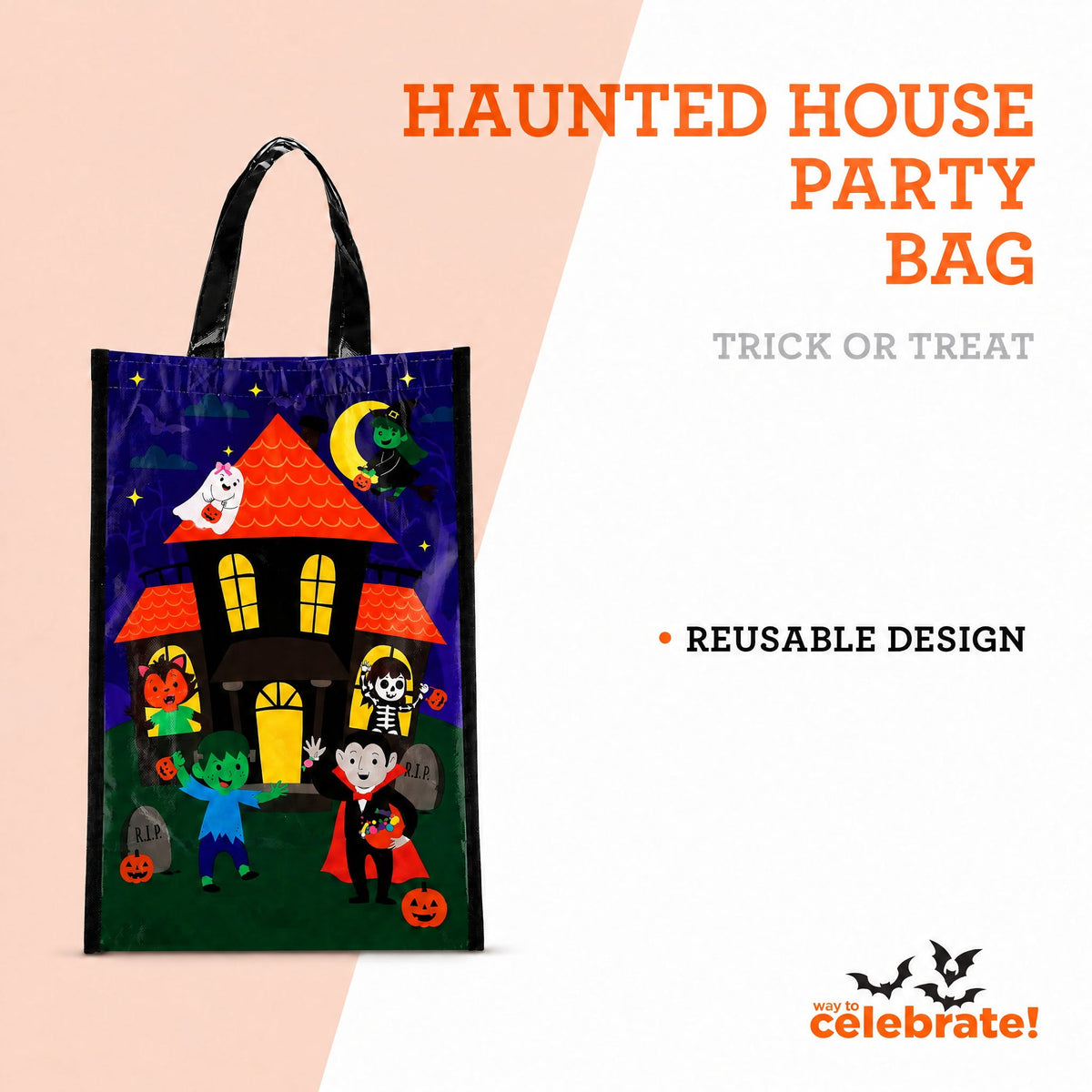 Haunted House Trick-or-Treat Party Bag, Multicolor, Halloween by Way To Celebrate