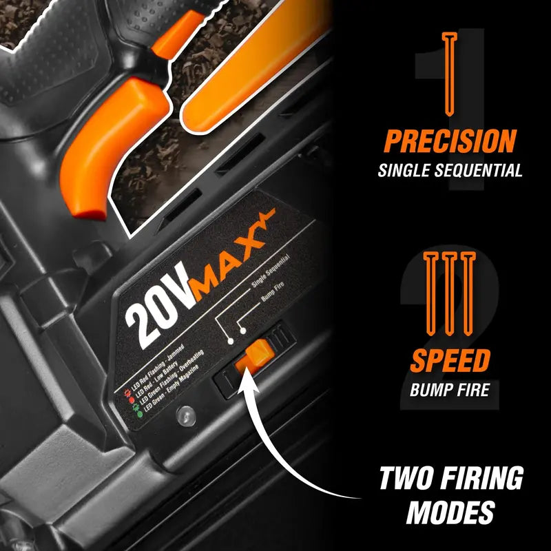 WEN 20V Max Cordless 18-Gauge Brad Nailer With 2.0Ah Battery And Charger - 100 Nail Capacity