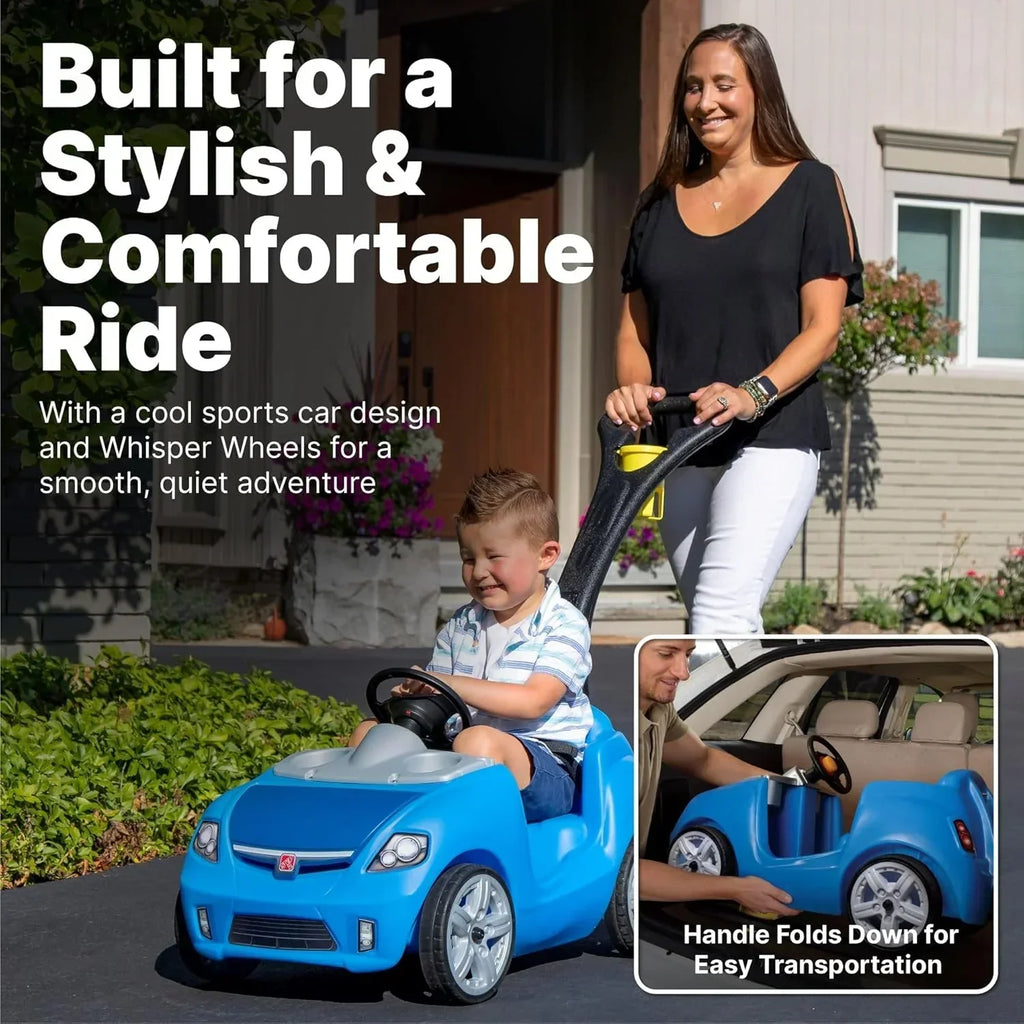 Step2 Ride-On Push Toy Car, Pink, Large, With Included Seat Belt - Whisper Ride II