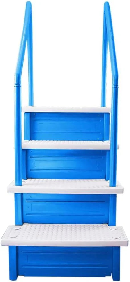 Aqua Select Anti-Slip In-Pool Steps, Gray, 28in W x 81in H, 300 lbs Capacity - For Above Ground Pools