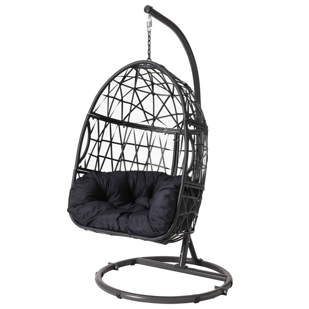 Haverchair Outdoor Patio Wicker Egg Chair With Stand And Cushion