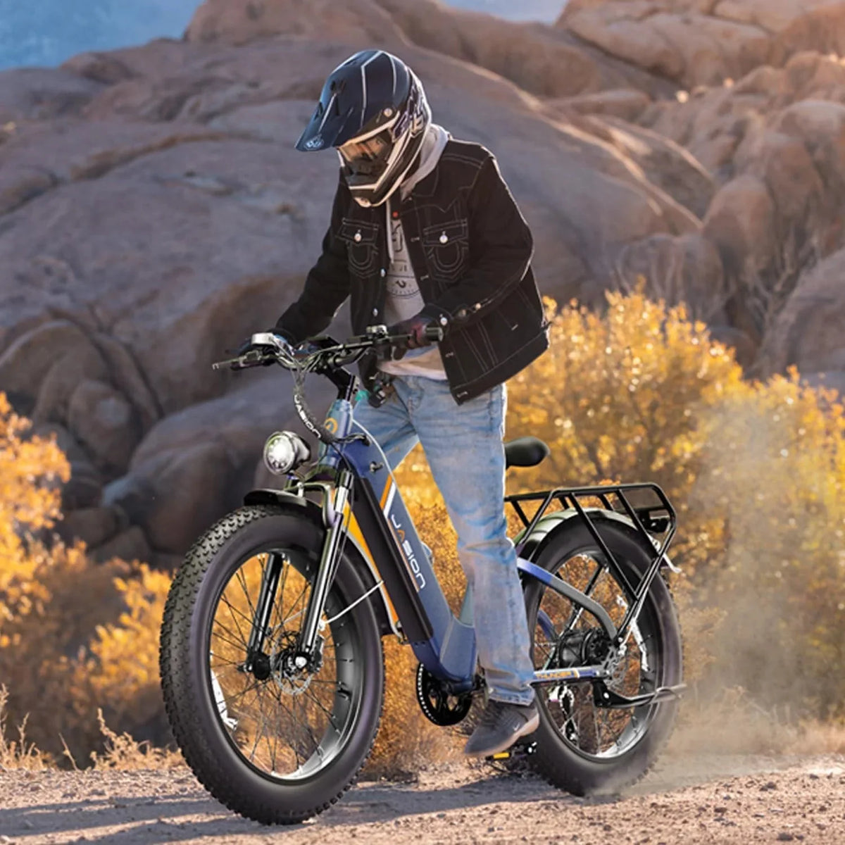 Jasion Electric Bike 1500W, 30+ MPH, 35-80 Miles, 26 in x 4 in Fat Tires - THUNDER