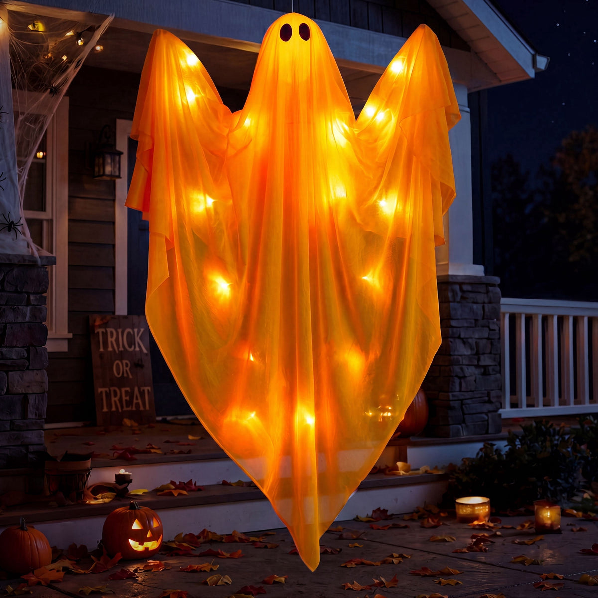 Joyfy 47" Halloween Hanging Light up Ghost Decorations Outdoor