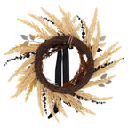 Wheat with Bats Wreath, Yellow and Black, 24", Halloween by Way To Celebrate