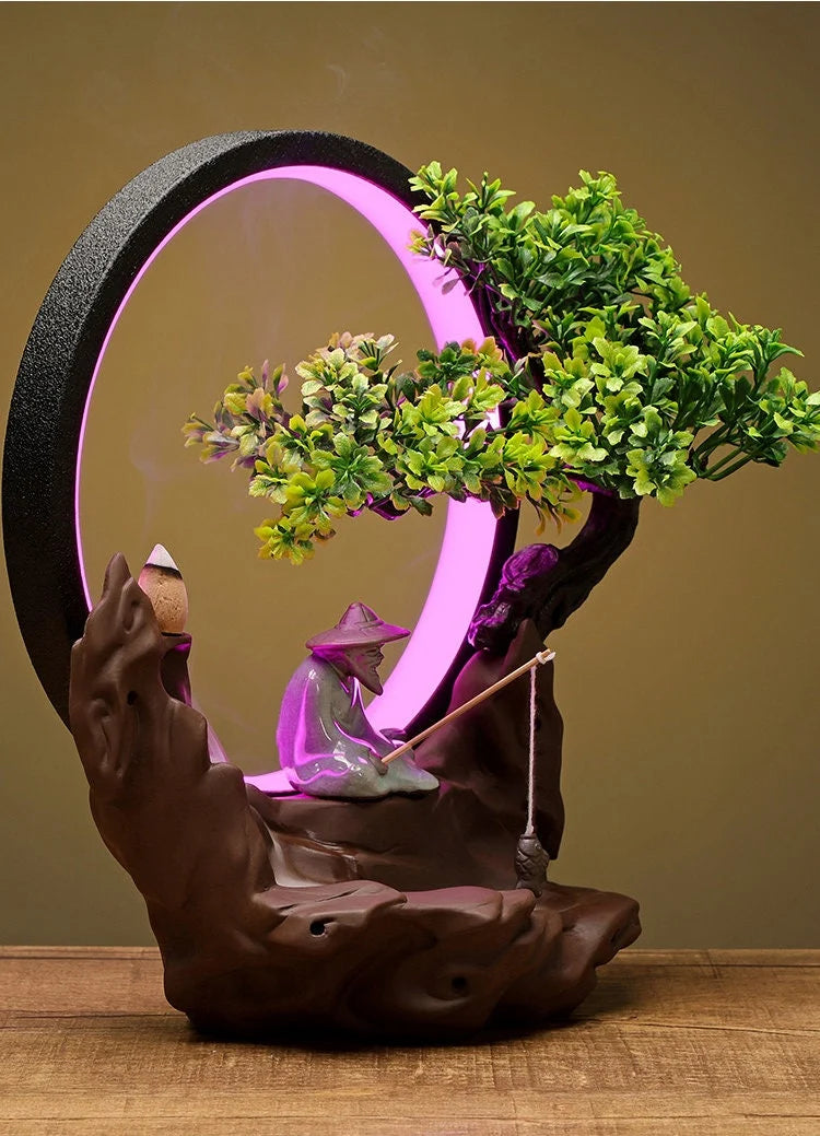 Chinese Backflow Incense Burner Night Light