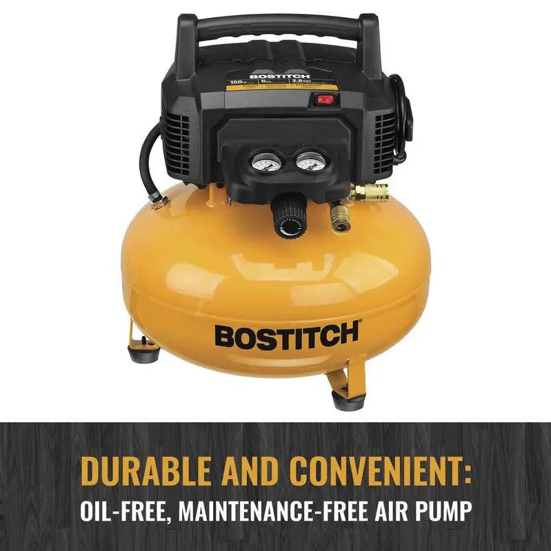 Bostitch 6-Gallon 150 PSI Portable Electric Air Compressor Dual-Tool Combo Kit